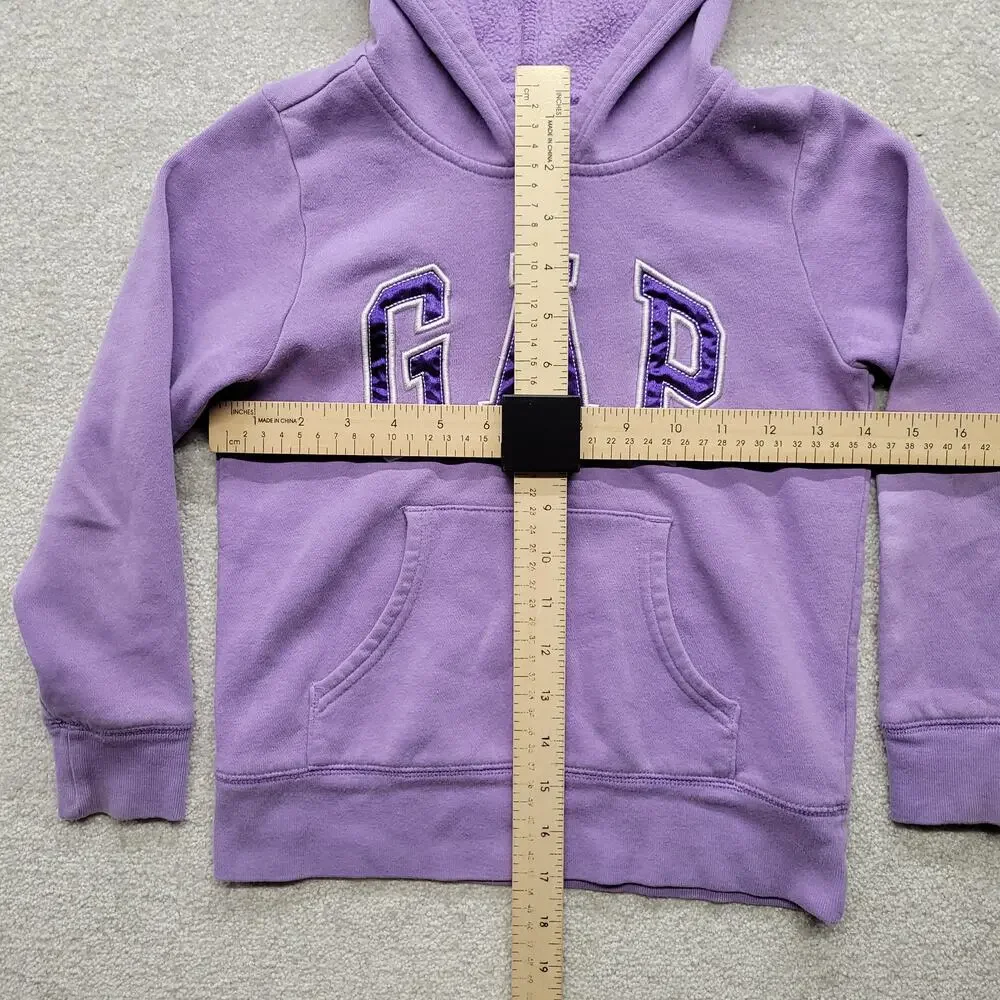 Gap Kids Girls Small 6-7 Purple Logo Pullover Hoodie Sweatshirt